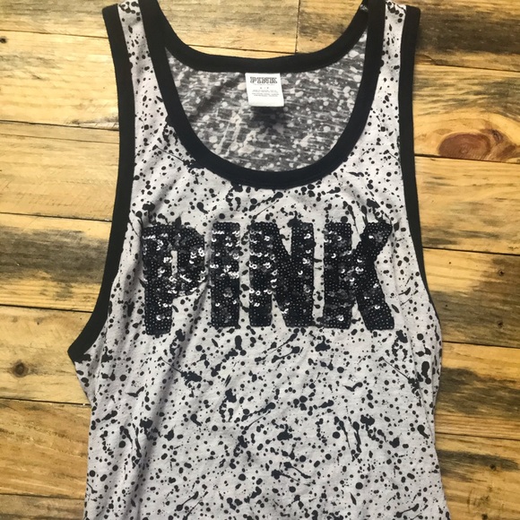 PINK Victoria's Secret Tops - VS PINK paint splatter sequence tank